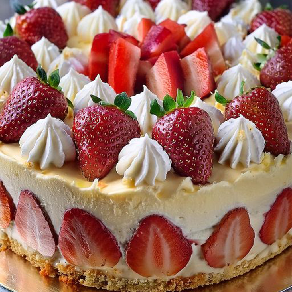 😍🧀🎂Cheesecake with Strawberries and White Chocolate🎂🤩