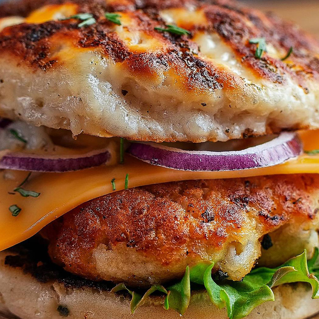 Cheddar Ranch Chicken Burgers