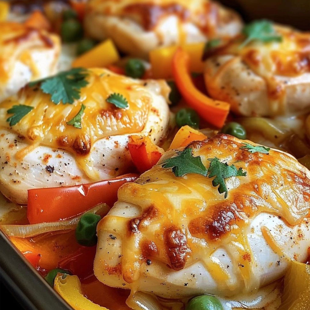 Cheesy Baked Fajita Chicken