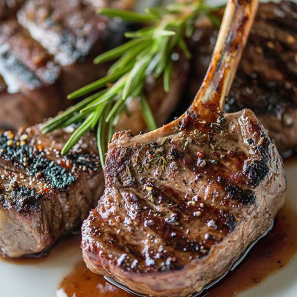 🍖 Grilled Lamb Chops with Rosemary and Garlic 🌿