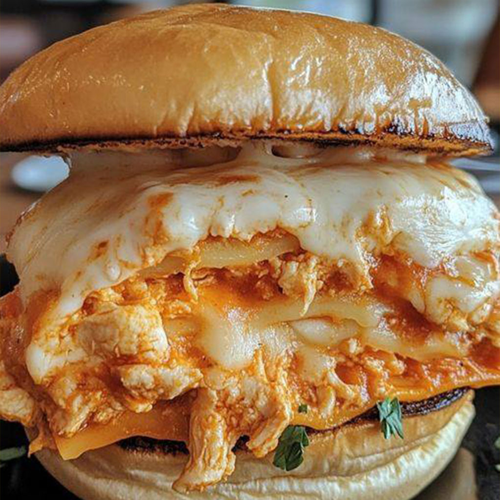 Buffalo Chicken Lasagna Burger