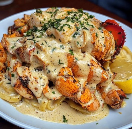 Cajun Lobster, Crab, and Salmon Alfredo Recipe