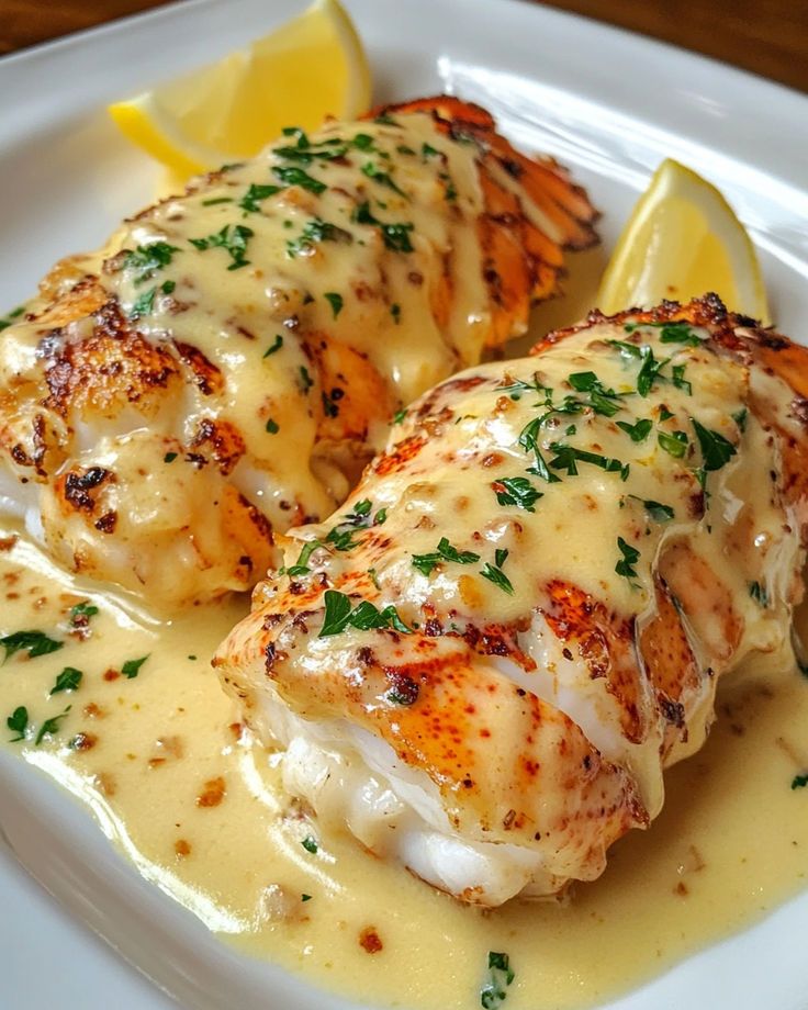 Creamy Garlic Butter Lobster Tails, Lobster Tails, Lobster,