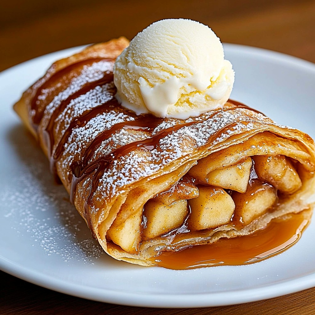 Decadent Apple Strudel with Ice Cream, Apple Ice Cream, Apple, Ice Cream