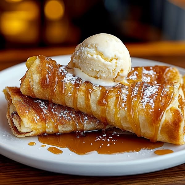 Decadent Apple Strudel with Ice Cream, Apple Ice Cream, Apple, Ice Cream