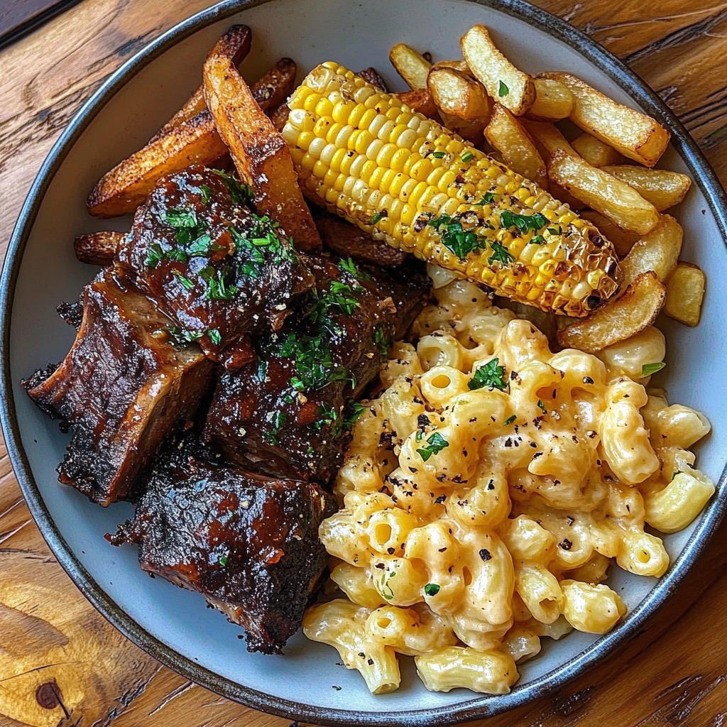 BBQ Ribs with Mac Cheese and Corn on the Cob, BBQ Ribs, Mac Cheese, Corn, food, factor meals, hello fresh meals, fast food near me, chinese food near me, meal plan, chinese near me, dinner recipes, healthy meals, plant based diet, food open near me, french toast, vegetarian recipes, chocolate chip cookie recipe